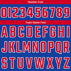 Benutzerdefinierte Authentisch Basketball Trikot Königlich- Rot- Weiß