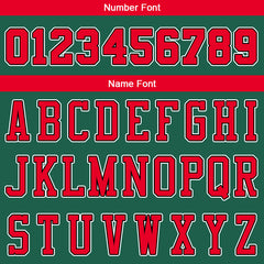 Benutzerdefinierte Authentisch Basketball Trikot Grün-Rot