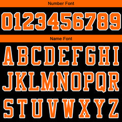 Benutzerdefinierte Authentisch Basketball Trikot Schwarz-Orange-Hellblau