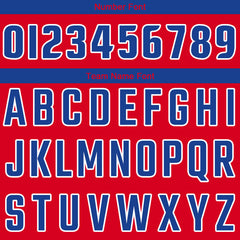 Benutzerdefinierte Authentisch Basketball Trikot Rot- Königlich- Weiß