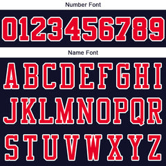 Benutzerdefinierte Authentisch Basketball Trikot Marine- Rot- königlich