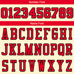 Benutzerdefinierte Authentisch Basketball Trikot Creme-Rot-Schwarz