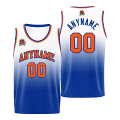 Benutzerdefinierte Basketball Jersey personalisiert genäht Name&Number&Logo Royal&Orange