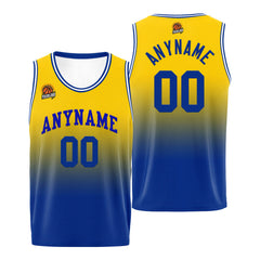 Benutzerdefinierte Basketball Jersey personalisiert genäht Name&Number&Logo Royal&Gelb