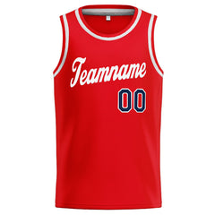 Benutzerdefinierte Authentisch Basketball Trikot Rot-Weiß-Marine