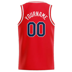 Benutzerdefinierte Authentisch Basketball Trikot Rot-Weiß-Marine