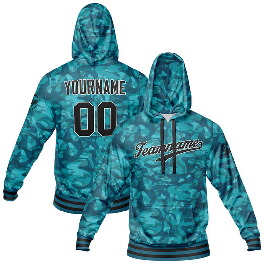 Benutzerdefiniert Tarnung Sport Jersey Satz Trainingsanzug Zur Seite fahren Kapuzenpullover Oberteile und Hose Satz Grün