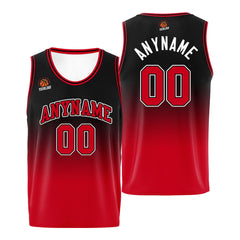 Benutzerdefinierte Basketball Jersey personalisiert genäht Name&Number&Logo Rot&Schwarz