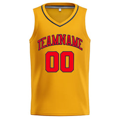Benutzerdefinierte Authentisch Basketball Trikot Gelb-Rot-Marine