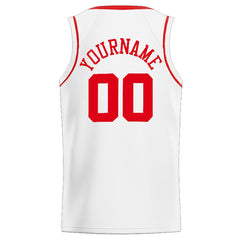 Benutzerdefinierte Authentisch Basketball Trikot Weiß Rot