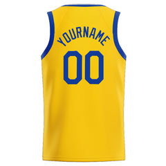 Benutzerdefinierte Authentisch Basketball Trikot Gelb- königlich -Weiß