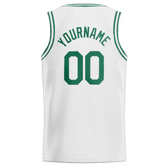 Benutzerdefinierte Authentisch Basketball Trikot Weiß-Kelly Grün