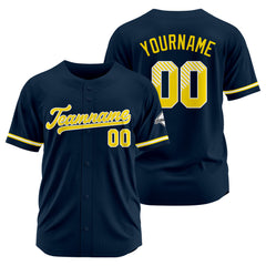 Benutzerdefinierte Authentisch Baseball-Trikot Marine Netz