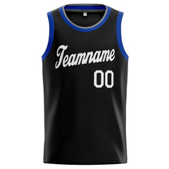 Benutzerdefinierte Authentisch Basketball Trikot Schwarz- Weiß- Königlich- Grau