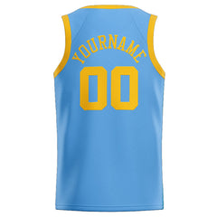 Benutzerdefinierte Authentisch Basketball Trikot Hellblau-gelb