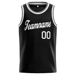 Benutzerdefinierte Authentisch Basketball Trikot Schwarz-Weiß