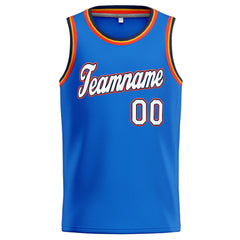 Benutzerdefinierte Authentisch Basketball Trikot Blau-Weiß-Marine-Orange