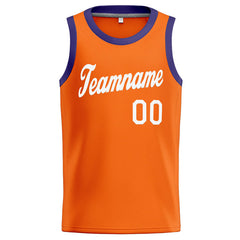 Benutzerdefinierte Authentisch Basketball Trikot Orange-Weiß-Lila