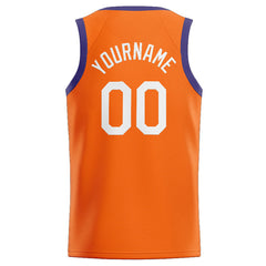 Benutzerdefinierte Authentisch Basketball Trikot Orange-Weiß-Lila