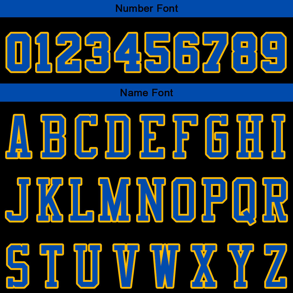 Benutzerdefinierte Authentisch Sweatshirt-Kapuzenpulli Schwarz-Blau-Gelb
