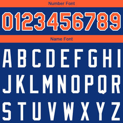 Benutzerdefinierte Authentisch Basketball Trikot Königlich- Orange-Weiß