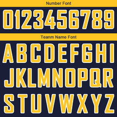 Benutzerdefinierte Authentisch Basketball Trikot Marine-Gelb-Weiß