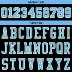 Benutzerdefinierte Authentisch Basketball Trikot Schwarz-Hellblau-Gelb