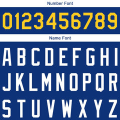 Benutzerdefinierte Authentisch Basketball Trikot Blau-Weiß-Gelb-Rot