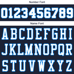 Benutzerdefinierte Authentisch Basketball Trikot Marine- Weiß- Königlich- Hellblau