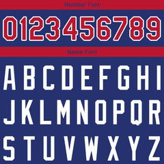 Benutzerdefinierte Authentisch Basketball Trikot Königlich- Rot- Weiß