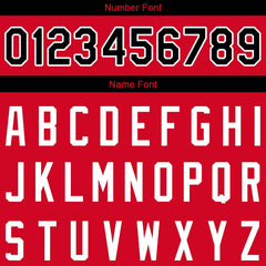 Benutzerdefinierte Authentisch Basketball Trikot Rot-Schwarz-Weiß