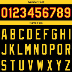 Benutzerdefinierte Authentisch Basketball Trikot Schwarz-Gelb-Rot