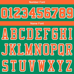 Benutzerdefinierte Authentisch Basketball Trikot Kelly Grün-Orange-Weiß-Schwarz