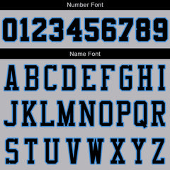 Benutzerdefinierte Authentisch Basketball Trikot Grau-Schwarz-Hellblau