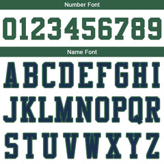 Benutzerdefinierte Authentisch Basketball Trikot Weiß-Marine-Grün