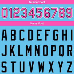 Benutzerdefinierte Authentisch Basketball Trikot Hellblau-Rosa-Weiß-Schwarz