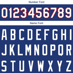 Benutzerdefinierte Authentisch Basketball Trikot Königlich- Weiß- Rot