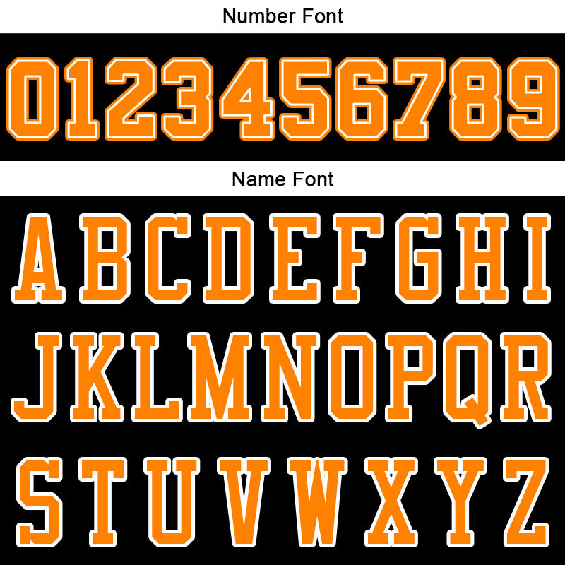 Benutzerdefinierte Authentisch Basketball Trikot Schwarz-Orange-Weiß