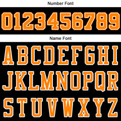 Benutzerdefinierte Authentisch Basketball Trikot Schwarz-Orange-Weiß