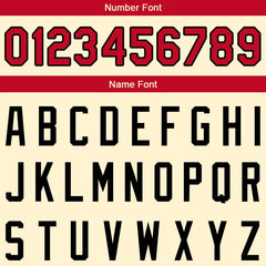 Benutzerdefinierte Authentisch Basketball Trikot Creme-Rot-Schwarz