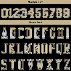 Benutzerdefinierte Authentisch Sweatshirt-Kapuzenpulli Schwarz-Gold-Weiß