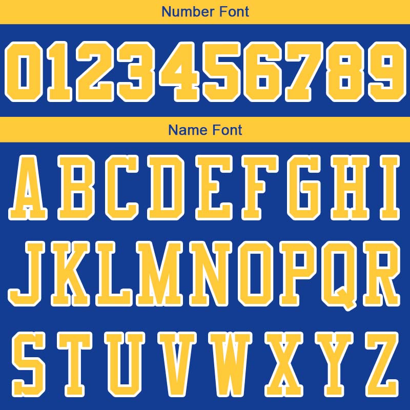 Benutzerdefinierte Authentisch Basketball Trikot Königlich- Gelb- Weiß