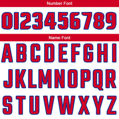 Benutzerdefinierte Authentisch Basketball Trikot Weiß-Rot-Royal