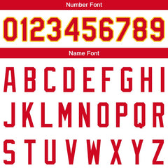 Benutzerdefinierte Authentisch Basketball Trikot Weiß-Rot-Gelb