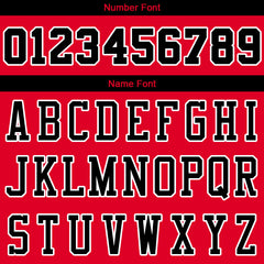 Benutzerdefinierte Authentisch Basketball Trikot Rot-Schwarz-Weiß