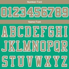 Benutzerdefinierte Authentisch Basketball Trikot Kelly Grün-Gold-Weiß