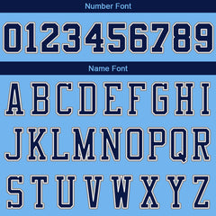 Benutzerdefinierte Authentisch Basketball Trikot Hellblau-Marine