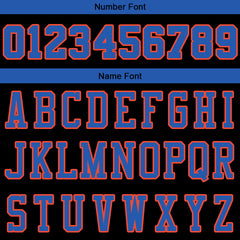 Benutzerdefinierte Authentisch Basketball Trikot Schwarz- Königlich- Orange