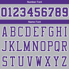 Benutzerdefinierte Authentisch Basketball Trikot Grau-Lila-Weiß