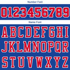 Benutzerdefinierte Authentisch Basketball Trikot Königlich- Rot- Weiß